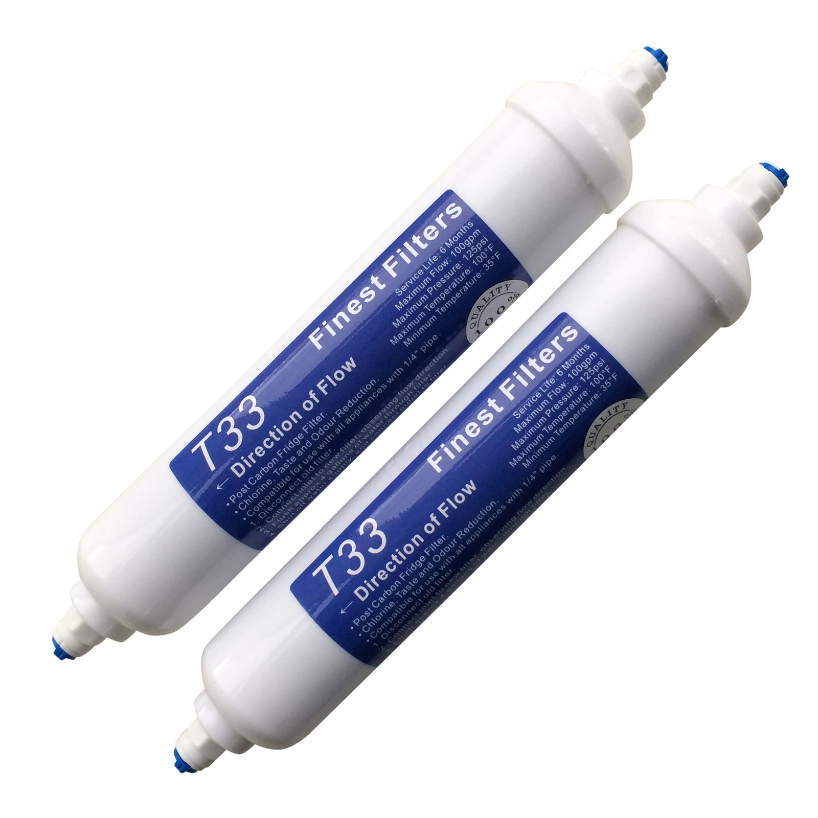 2 x In Line Fridge Water Filters Compatible with S