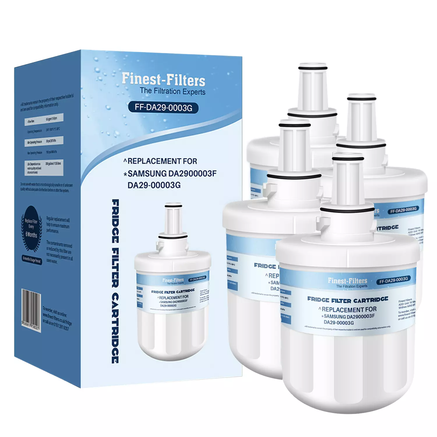4 x Water Filter Cartridge For Samsung Aqua Pure P