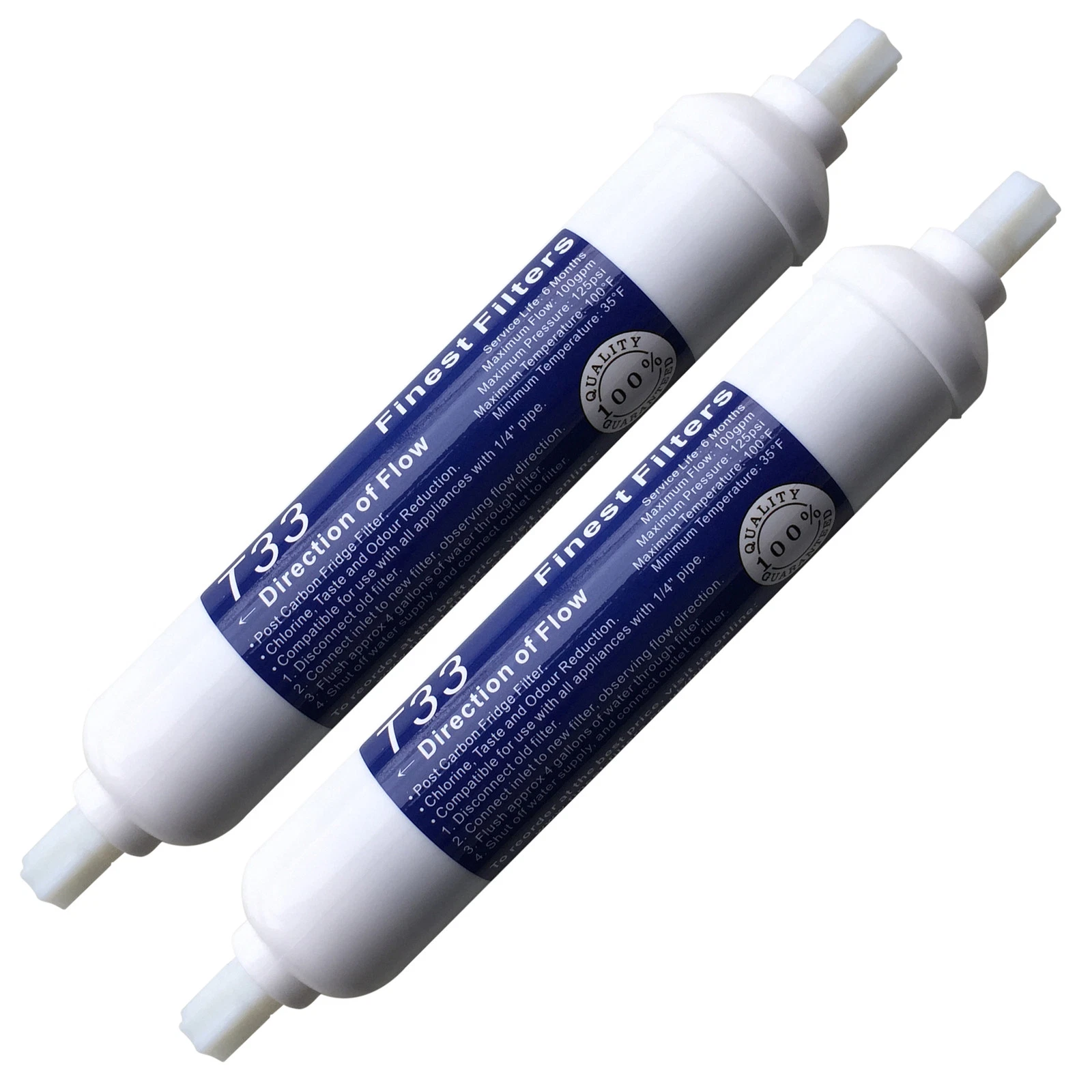 2 x Screw Fit Fridge Water Filters Compatible with